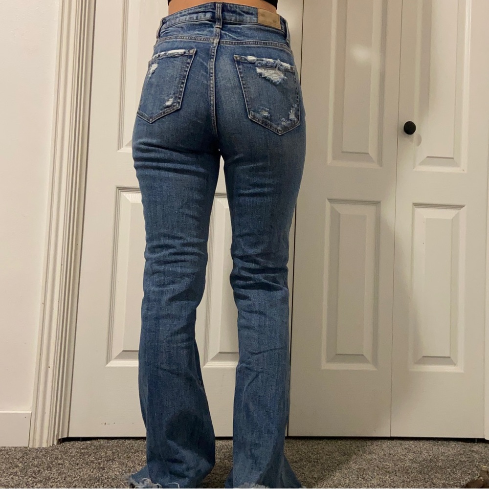 BKE Billie Women's Blue Flare Jeans - Picture 2 of 5
